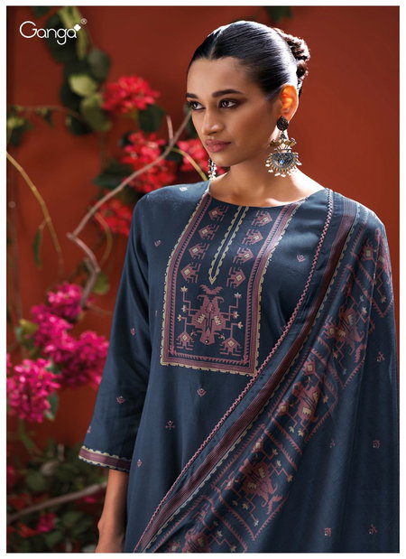 Naadia 3935 By Ganga Cotton Satin Printed Dress Material Wholesale Market Surat